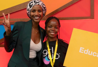 Shudu Musida with an adolescent girl at the Women Deliver conference in Rwanda earlier this year. © UNFPA