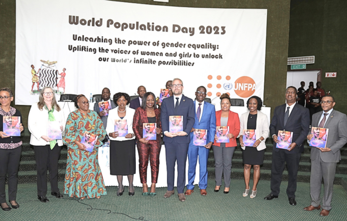 Government of Zambia, UNFPA and partners at the commemoration of 2023 World Population Day