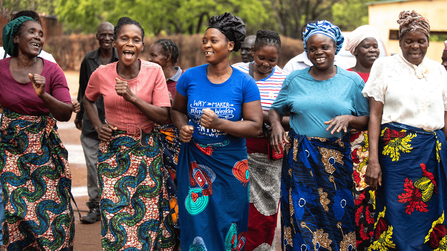 A group of traditional marriage initiators in Katete, Eastern Zambia. The group is led by Martha Banda (far left)